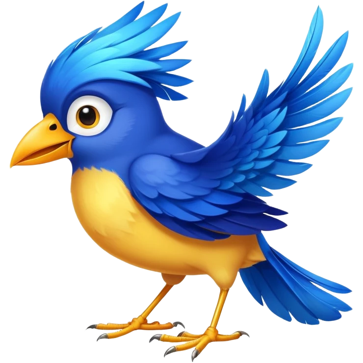 vibrant blue bird inspired by the movie Rio, cheerful and expressive emoji