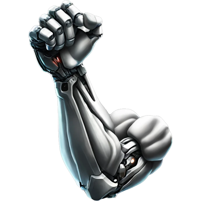 Cyborg arm only flexing bicep and shoulder emoji
