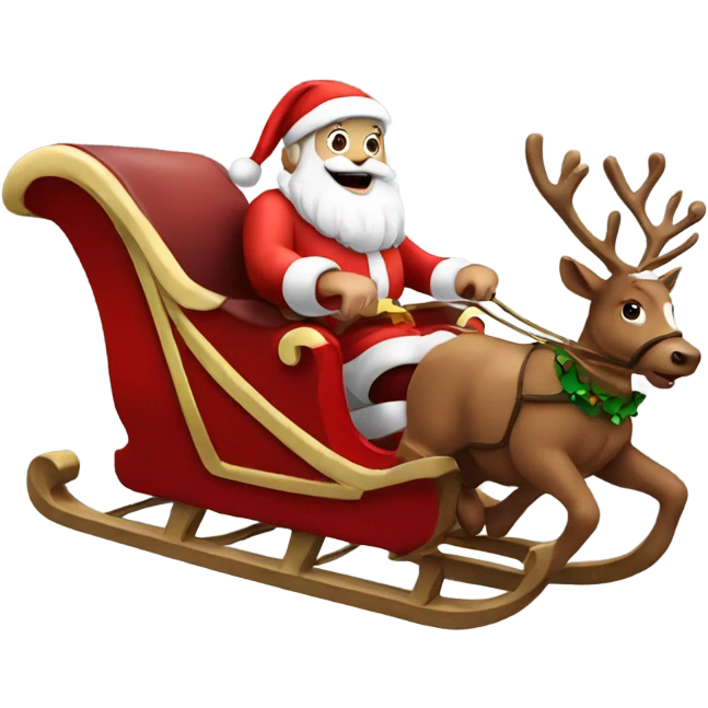 Santa riding on sleigh emoji