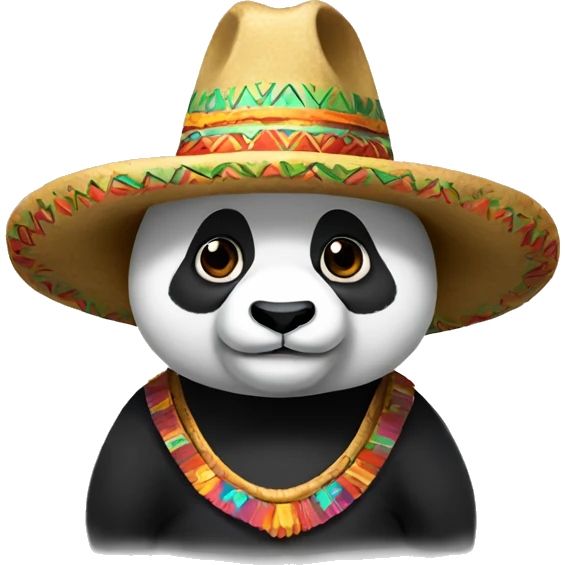 panda wearing a sombrero emoji
