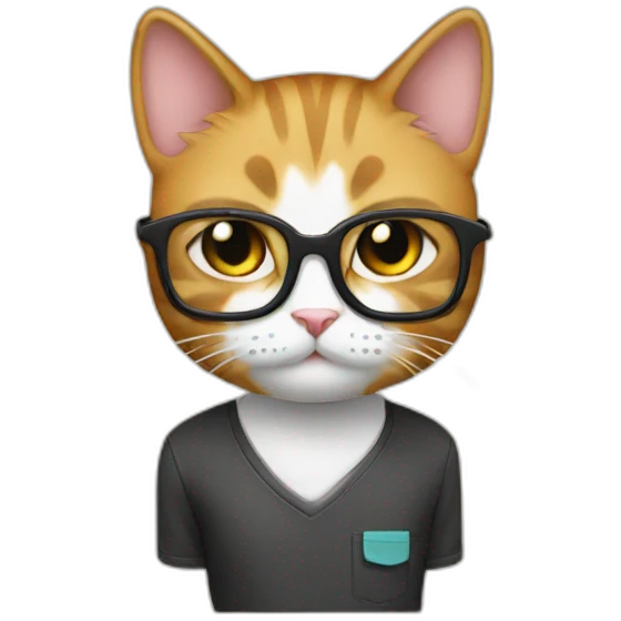 cat nerd emoji