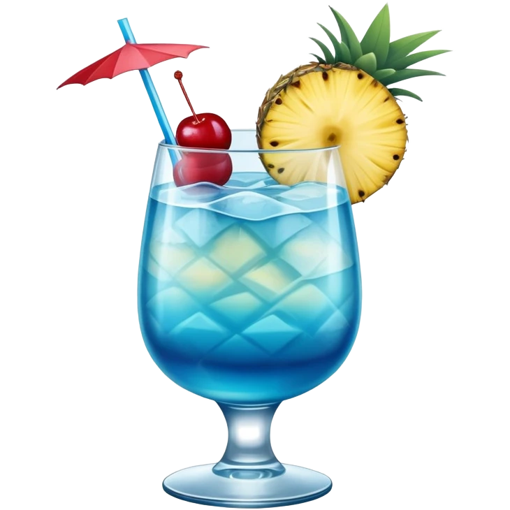 Blue Hawaiian cocktail in hurricane glass emoji
