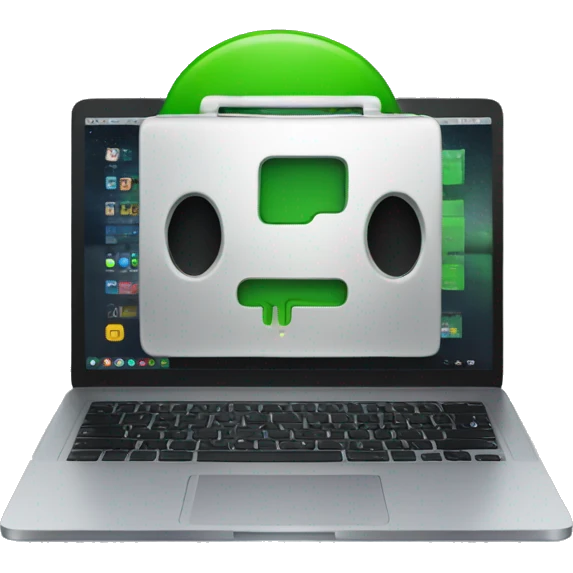 Laptop with Spotify opened inside emoji