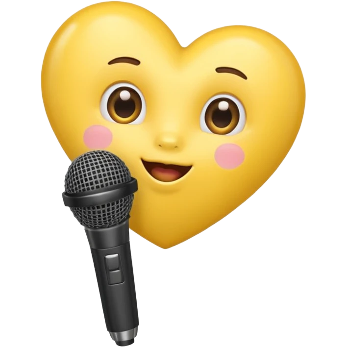 yellow heart with a microphone emoji