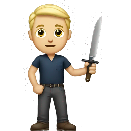 Blonde Man holding pocket knif emoji