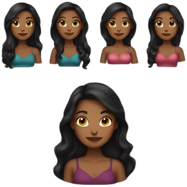 woman brown skin long dark hair with black cat emoji