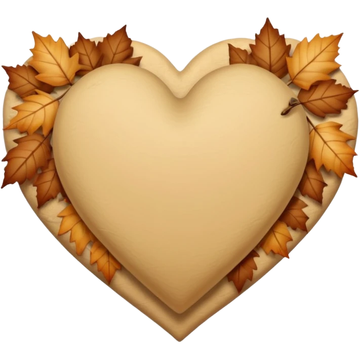 Beige Autumn heart emoji