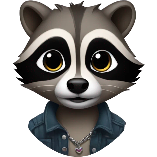 Tattooed raccoon emoji