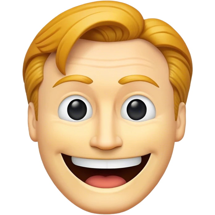 conan o'brien version of the classic round smiley emoji emoji