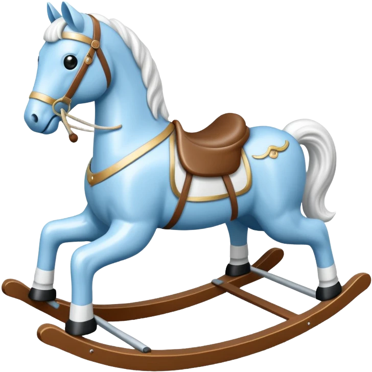 Light blue and white rocking horse  emoji