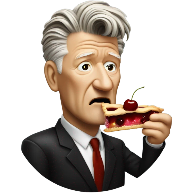 david lynch drinking coffee and cherry pie emoji