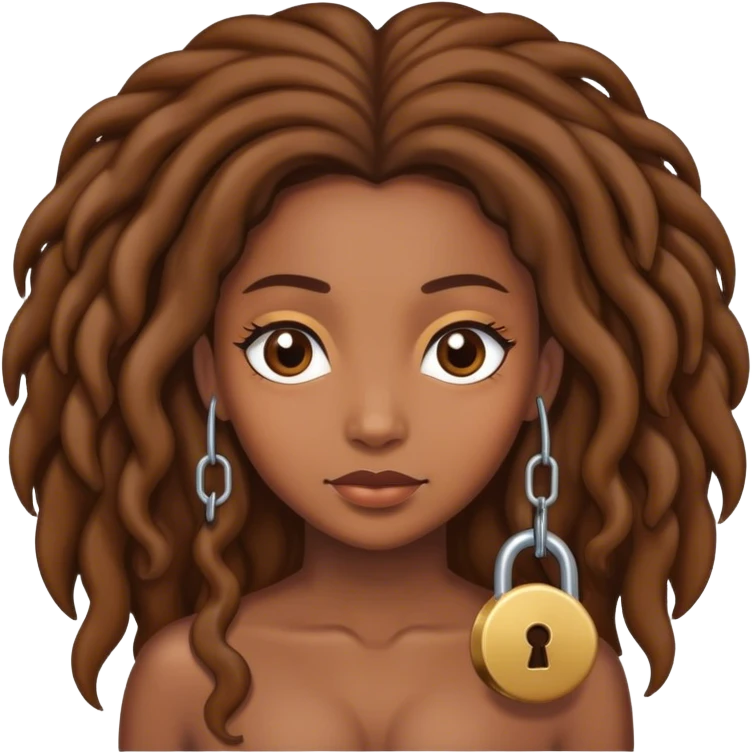 Brown skin women with locks emoji
