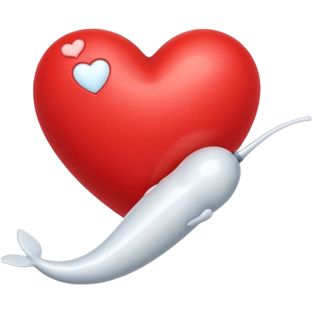 White sperm on Red heart emoji