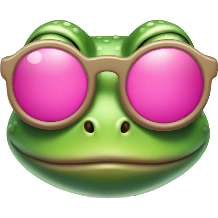 frog wearing pink sunglasses  emoji