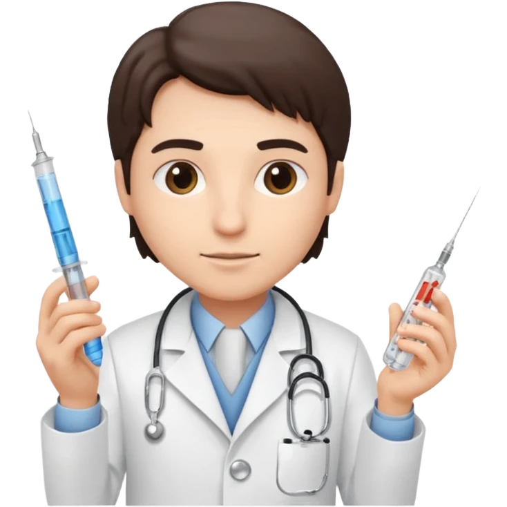 Doctor holding injection emoji