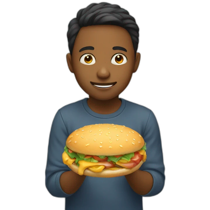 Food eating a boy emoji