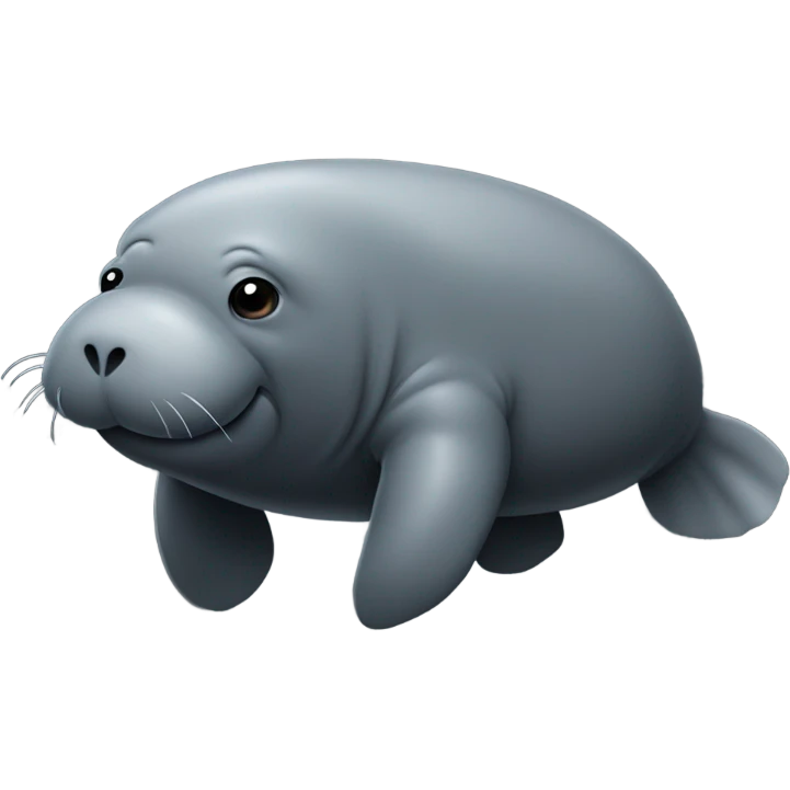 gray manatee emoji, black background emoji