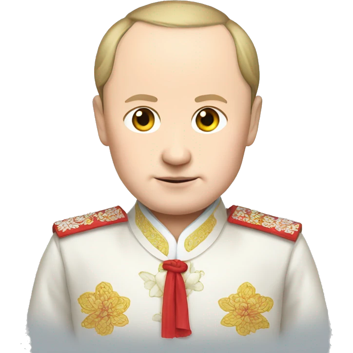 Putin wearing Korean national clothes emoji