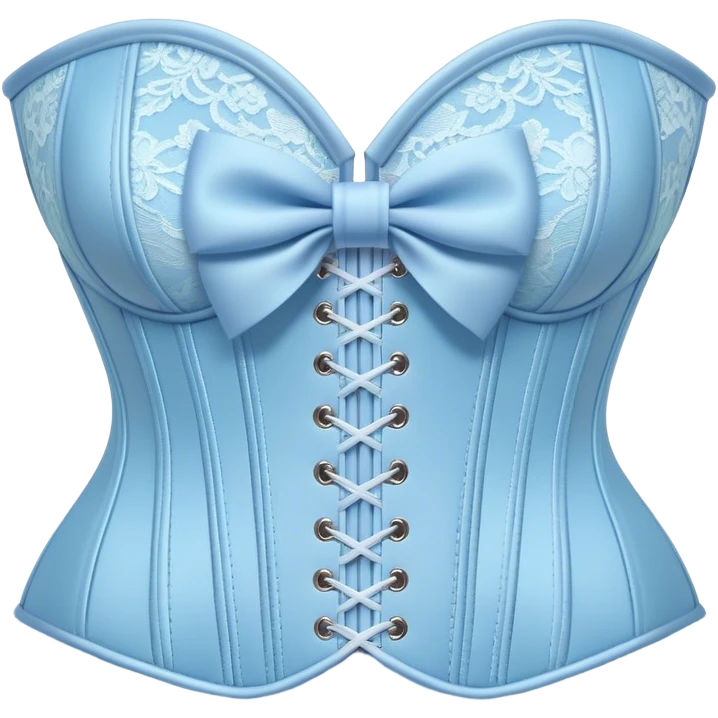 pastel blue lace corset with bows emoji