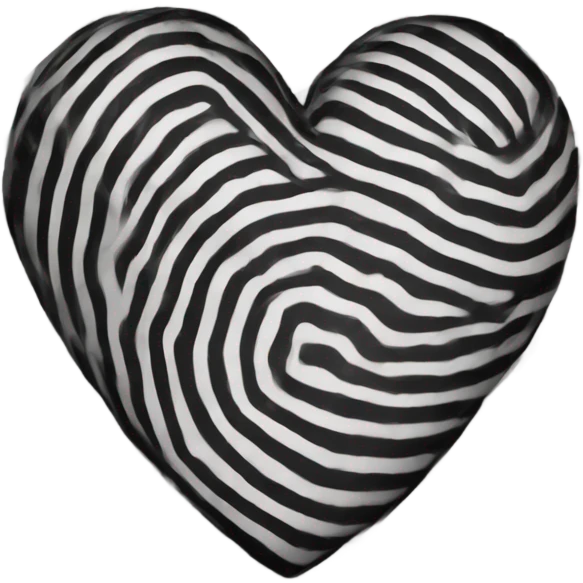black and white striped heart  emoji