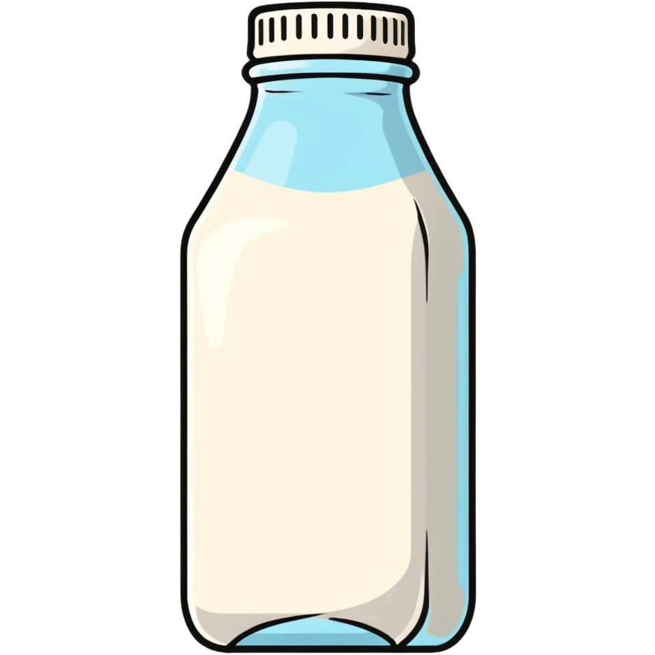 heavenly bottle of pure milk with angelic glow, spiritual nourishment emoji