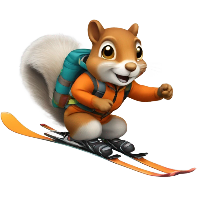 Squirrel skiing emoji