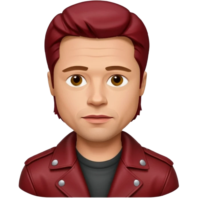 Brad Pitt, wearing dark red leather jacket emoji