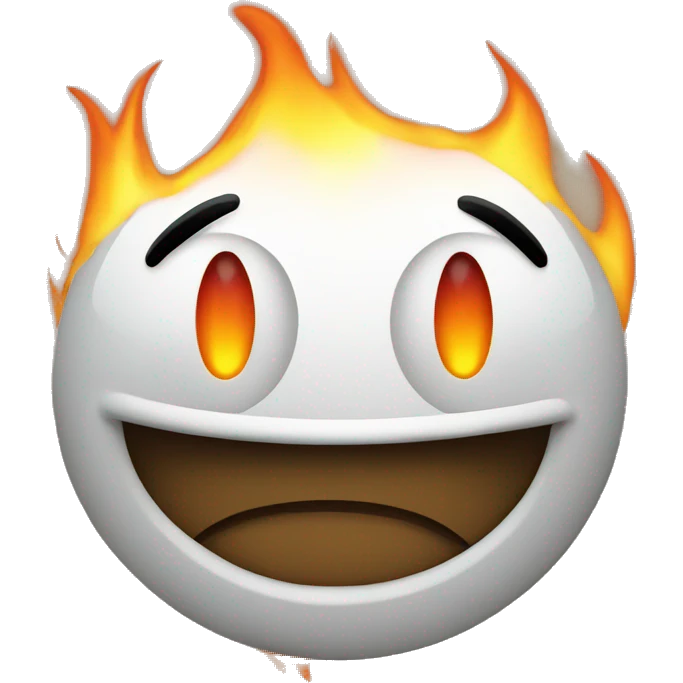 Smiley face with flame eyes emoji