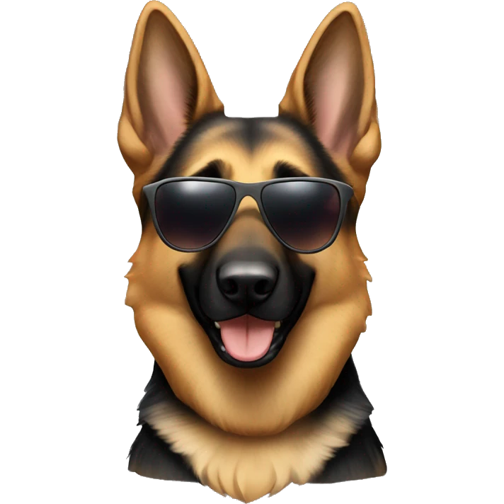 German Shepherd with sunglasses emoji