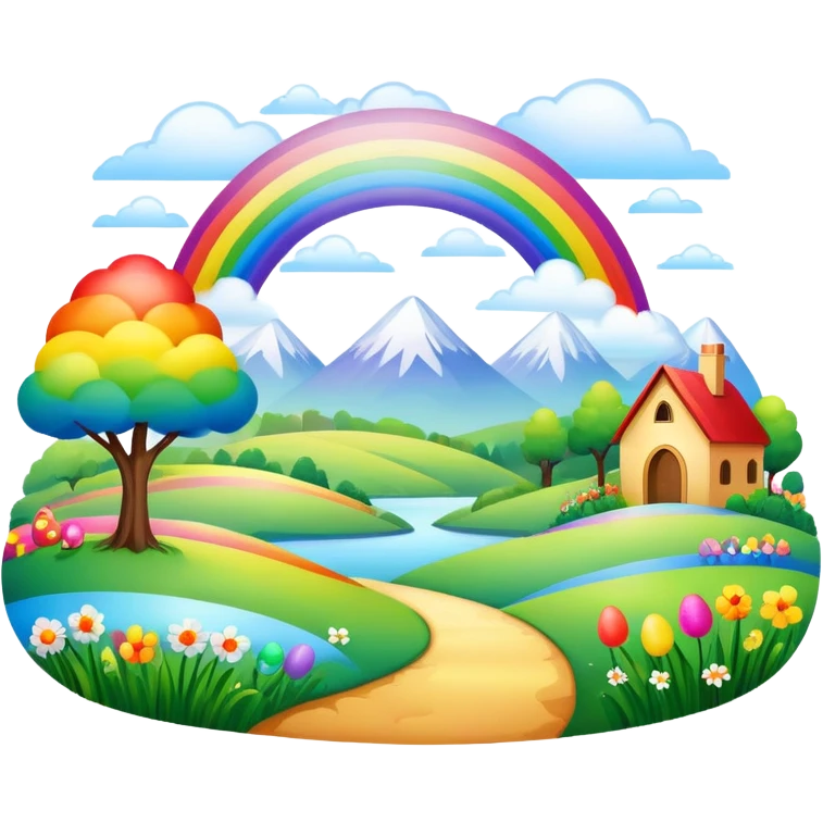 rainbow easter landscape  emoji