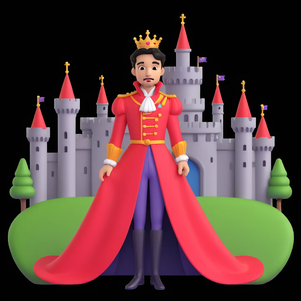 prince in red dress, royal castle background emoji
