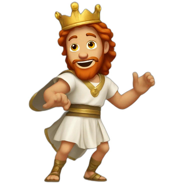 King David dancing red-haired biblical emoji