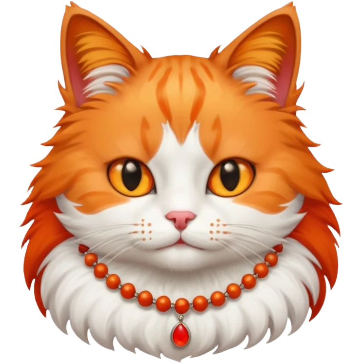 cat with red necklaced emoji