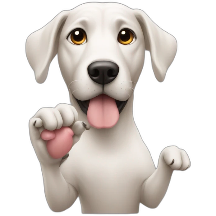 Dog with hand emoji