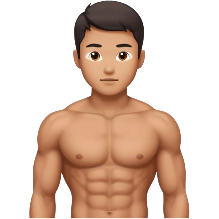 Asian guy hottie abs nowear emoji