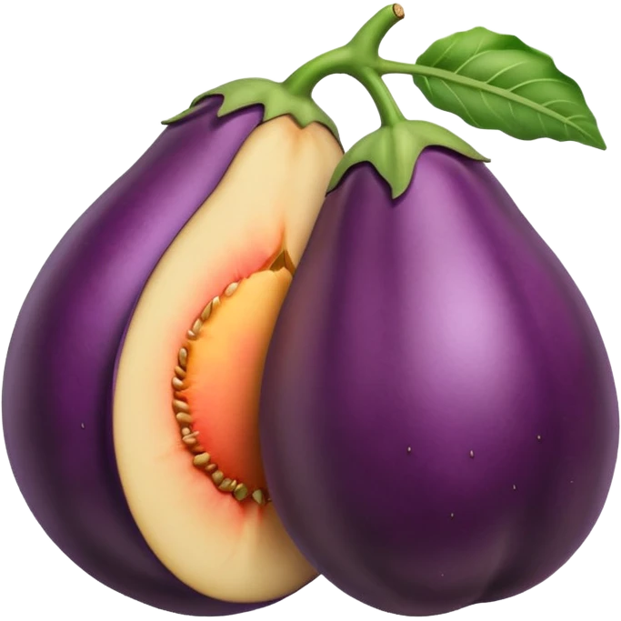 Eggplant stabbing a peach emoji