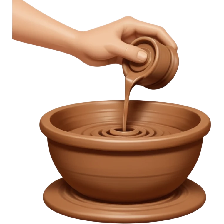 Realistic image of a potter's wheel in action, shaping wet clay into graceful shapes, water splashing gently emoji