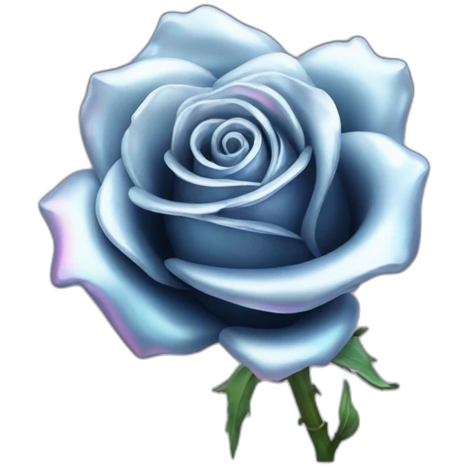 Holographic silver rose emoji