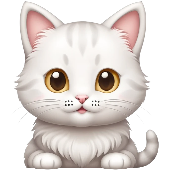 cute little kitty with speech bubbles with words "Hello" "Cześć" "Bonjour" emoji