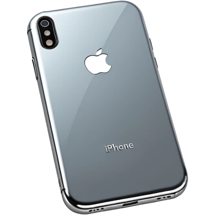 an elegant metallic chrome iphone emoji