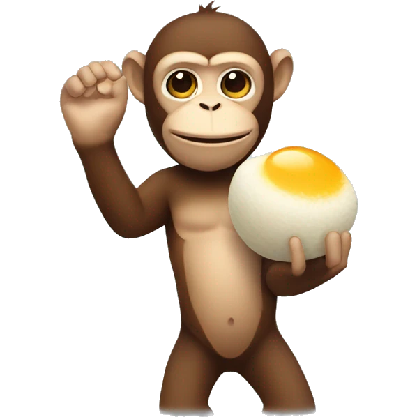 a monkey with a mochi in his palm emoji