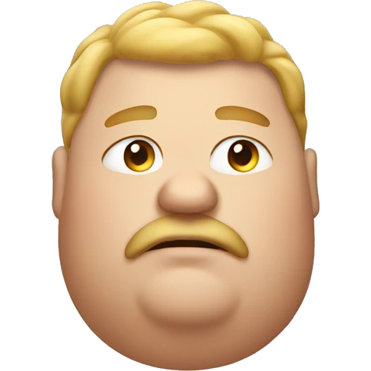 fat man with 1 hair emoji