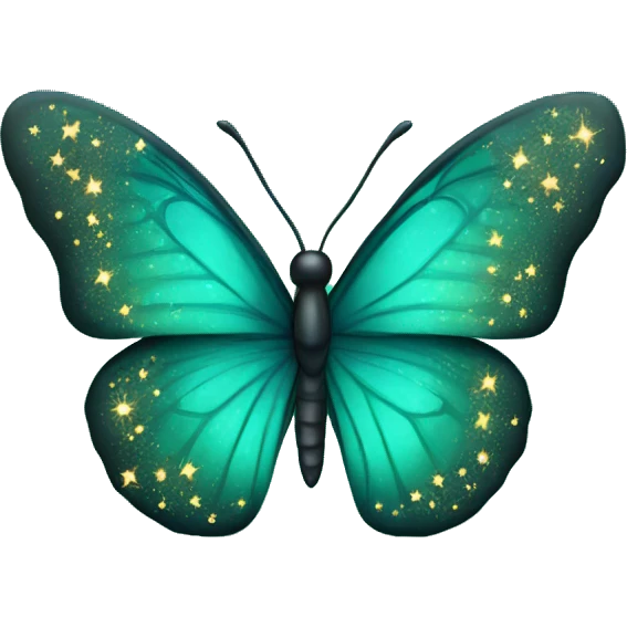Teal butterfly with sparkles  emoji