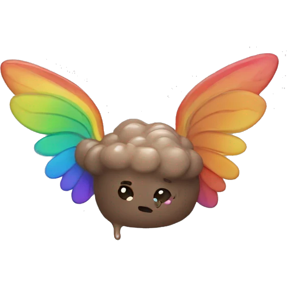 Rainbow Poop with wings emoji