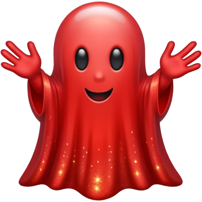 red glitter ghost emoji