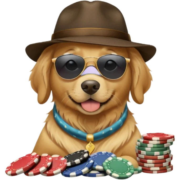 Golden retriever gambling emoji