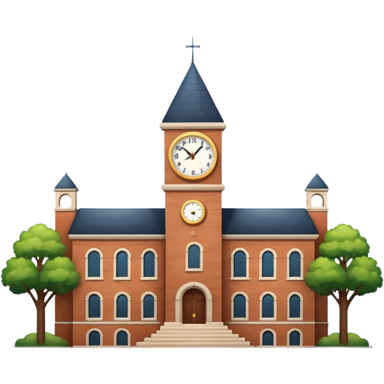 Campus building with clock tower emoji