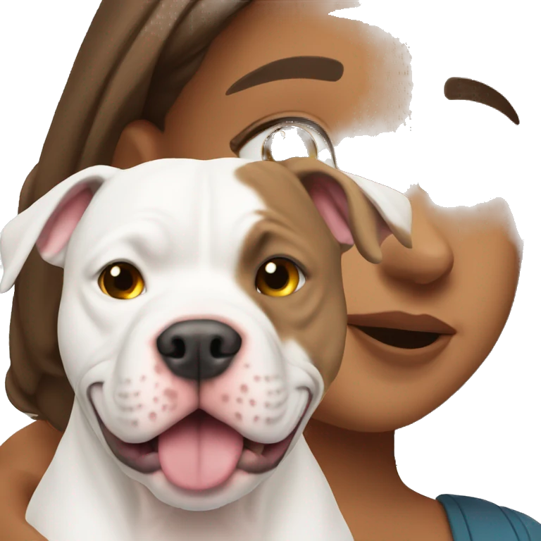 Pitbull with a girl emoji