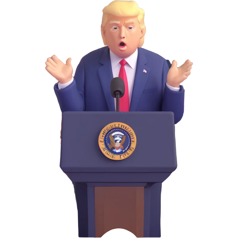 Donald Trump speaking at a rally emoji