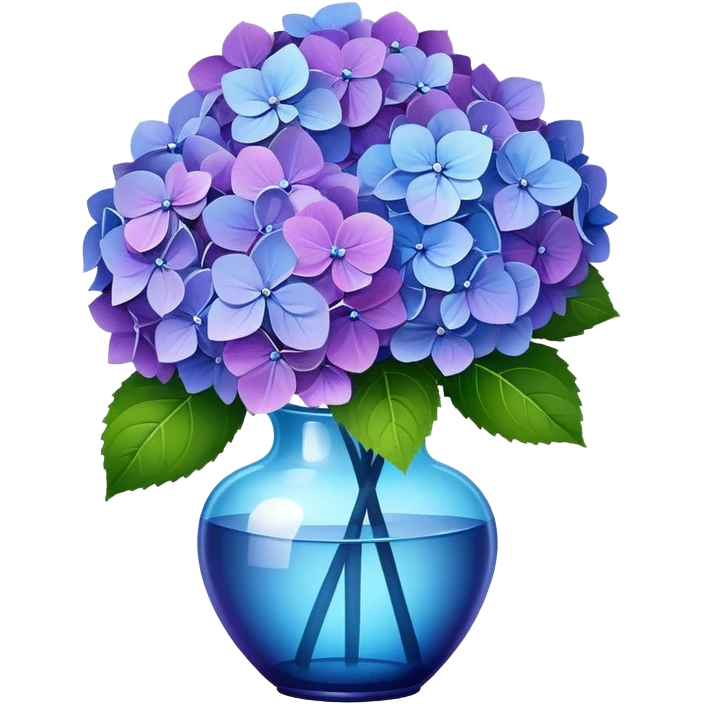 A beautiful bouquet of purple and blue hydrangea flowers emoji